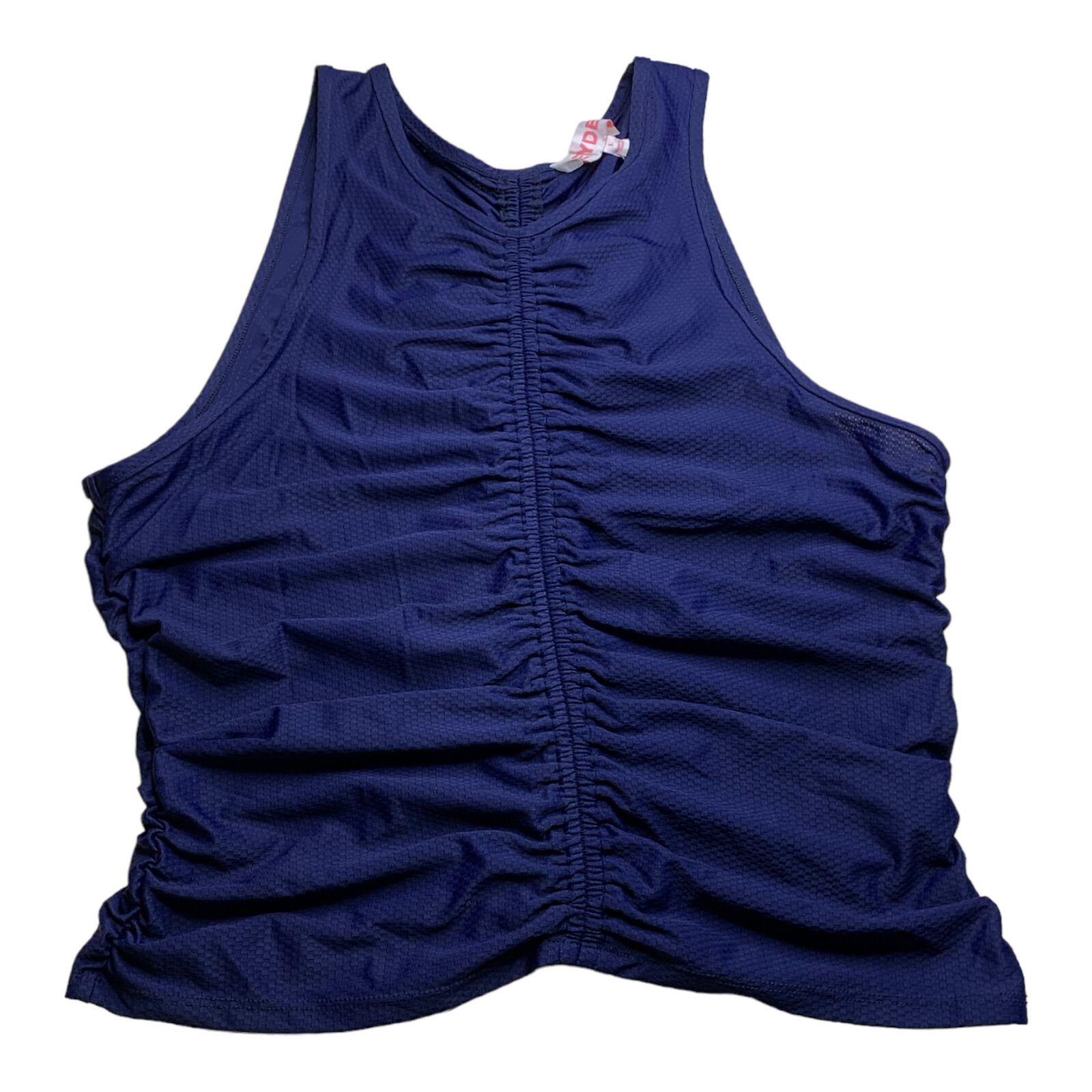 Leyden NWT L Junior Blue Ruched Tunic Sleeveless Short $59 #1588D