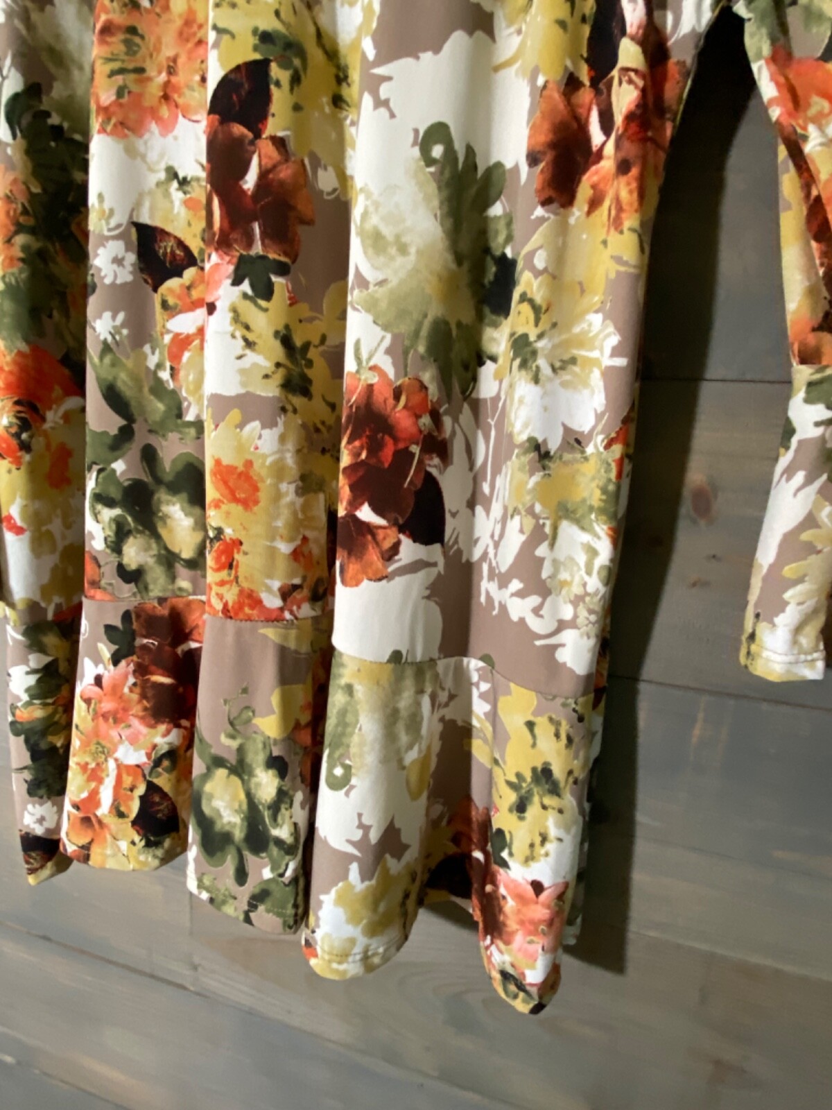 Crepas Womans Blouse Shirt Size 3XL floral tunic 3/4 ruffle sleeve pullover