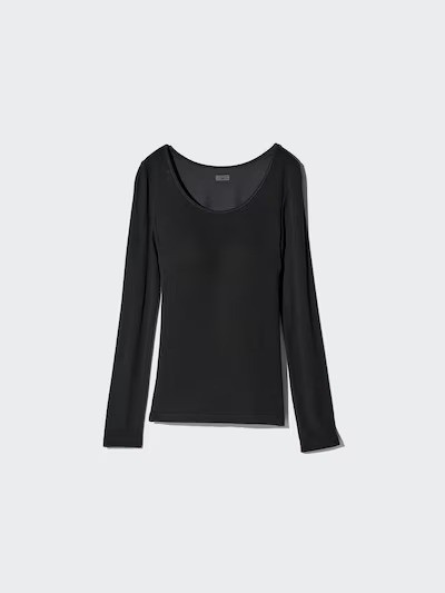 UNIQLO HEATTECH Extra Warm Ribbed Scoop-Neck Bra T-Shirt S-3XL Women 478793 NWT