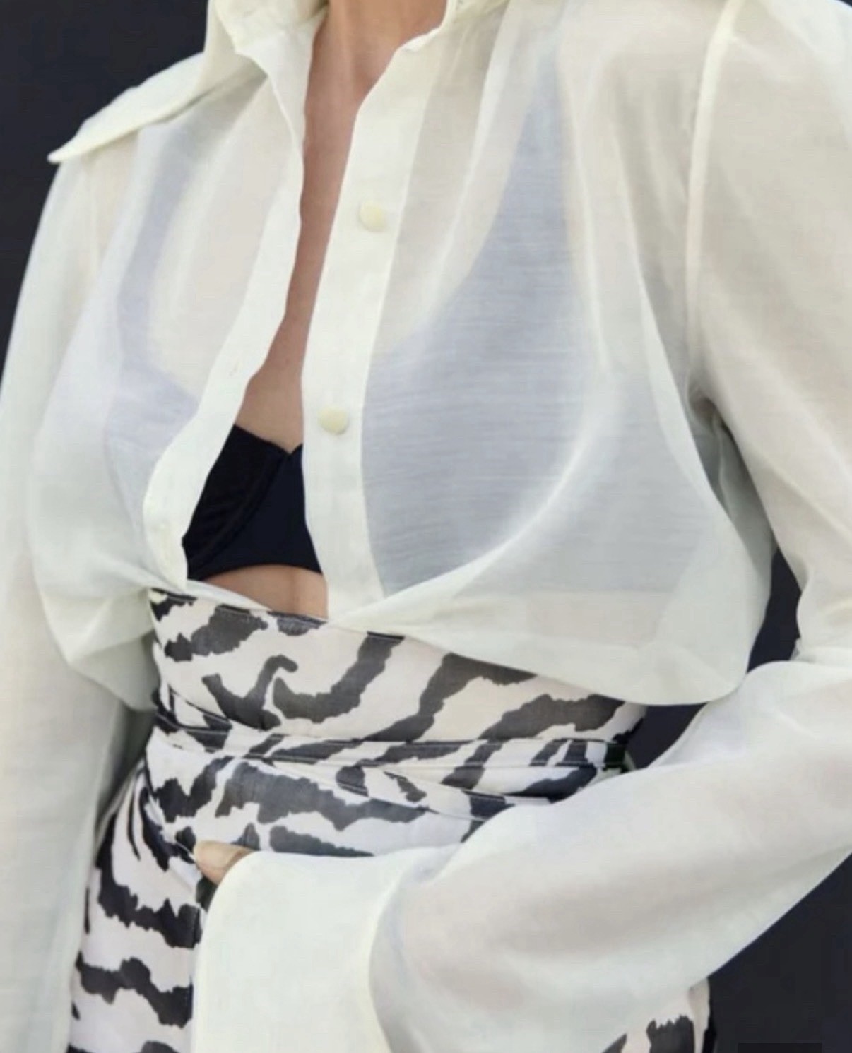 BURU x India Battersea Blouse Sheer Ivory Button Front Top | XL | NWTB Sold Out