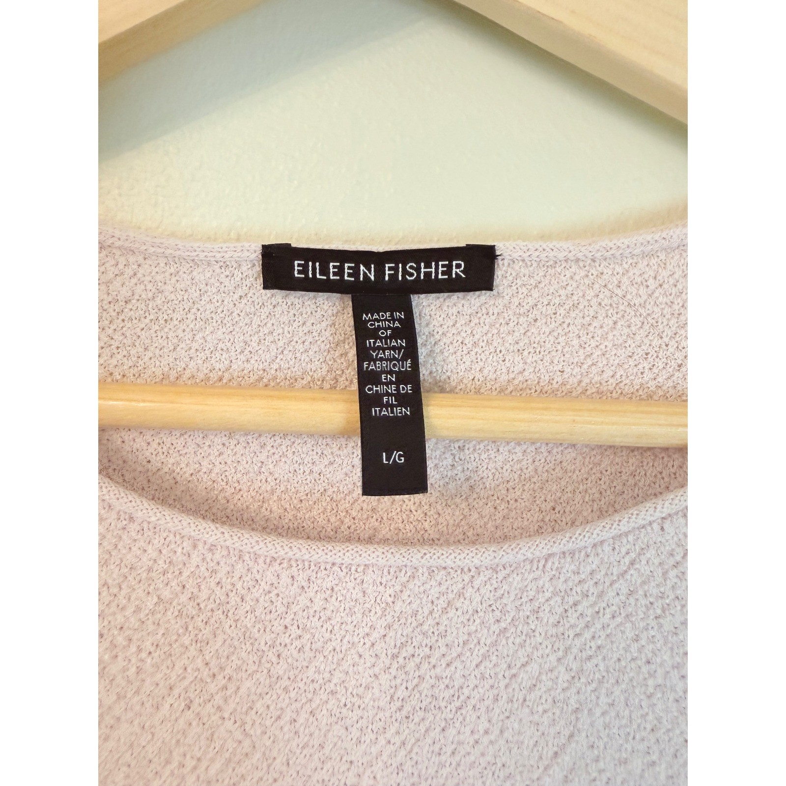 Eileen Fisher Merino Wool Crepe Boxy Top L Crystal Pink Italian Yarn