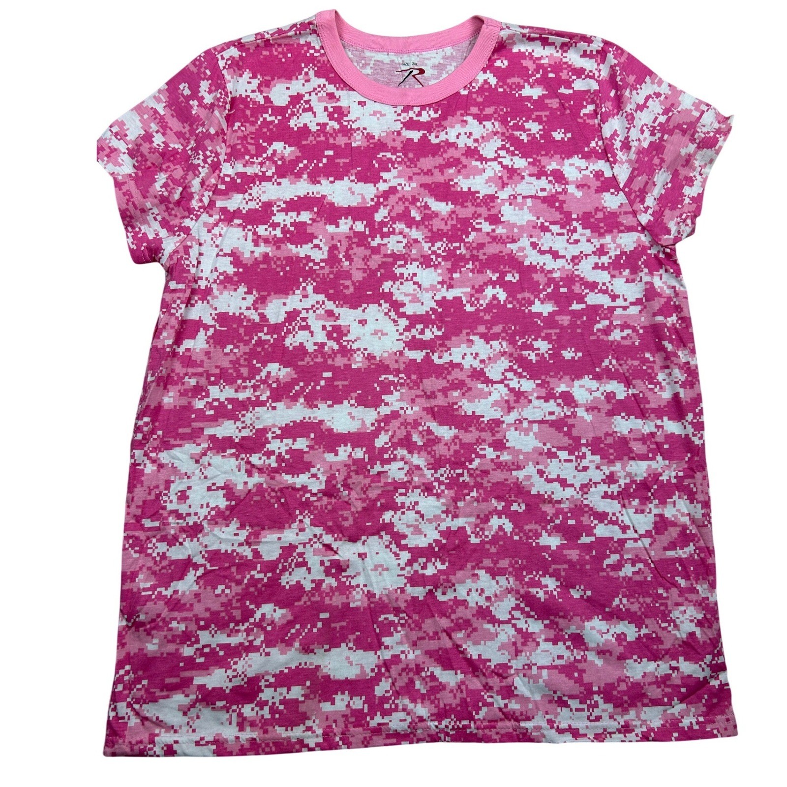 Rothco Womens Pink Digital Camo T-Shirt Short Sleeve Crew Neck 2XL