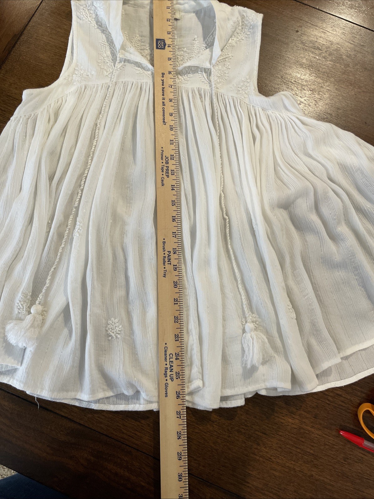 Rachel Zoe Women’s Boho Blouse Size S White Babydoll Bohemian Western Country