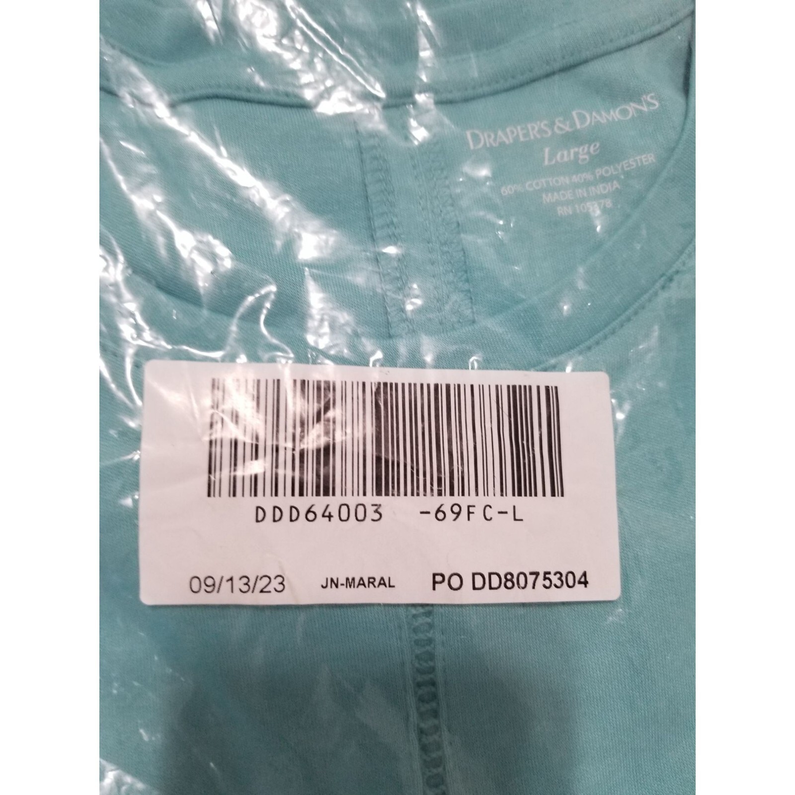 DRAPER’S & DAMON’S Ladder Stitch Tee In Maral Blue – Size Large