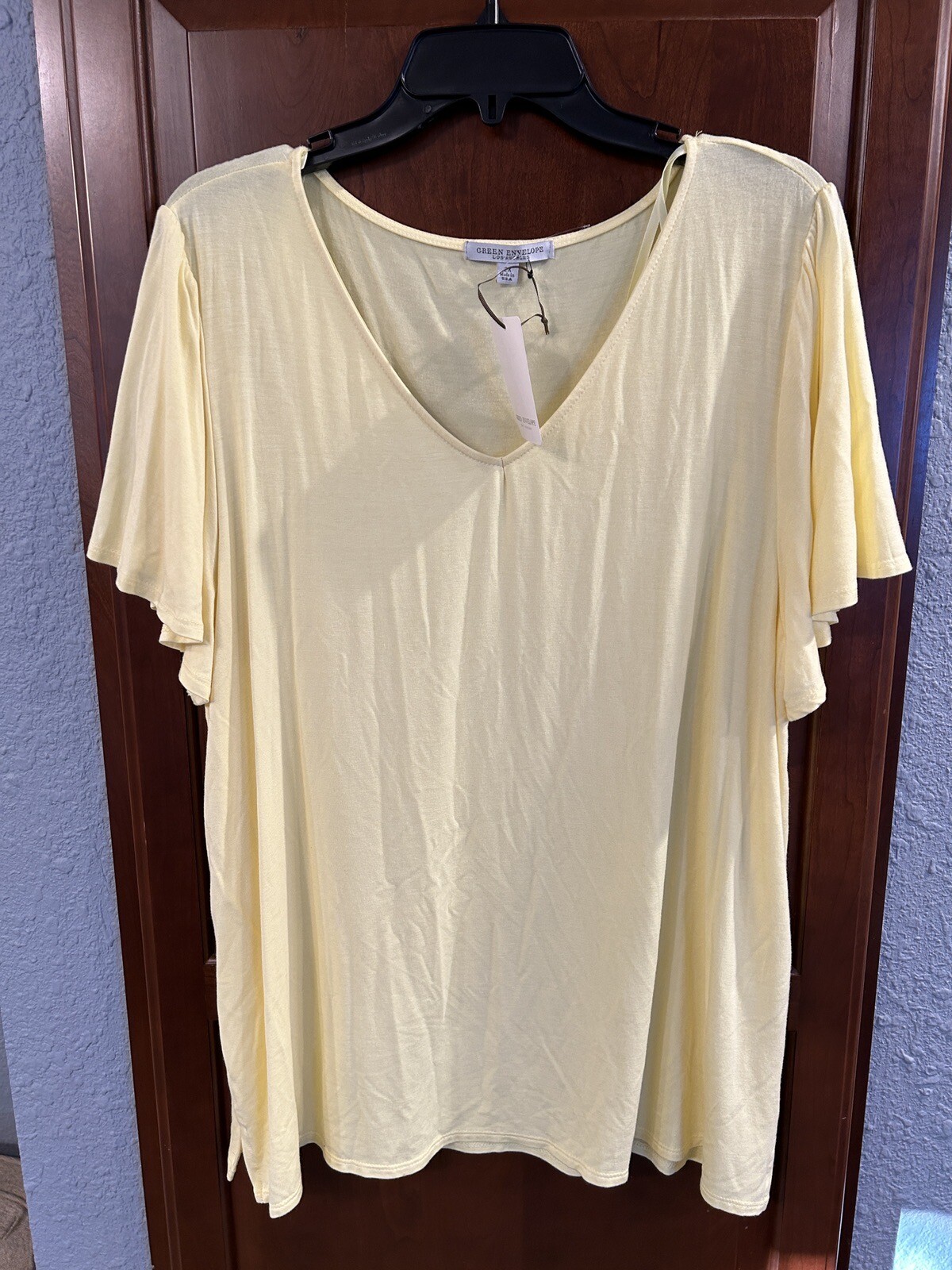 GREEN ENVELOPE Los Angles Sunshine Yellow Shirt Sz 2X NWT