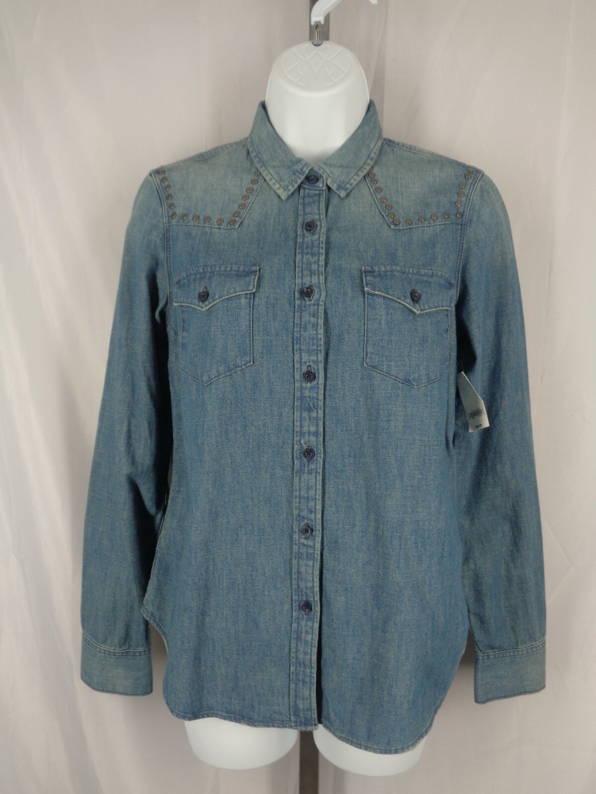 Gap 1969 Studded Denim Button Shirt Size XS Cowgirl Western New