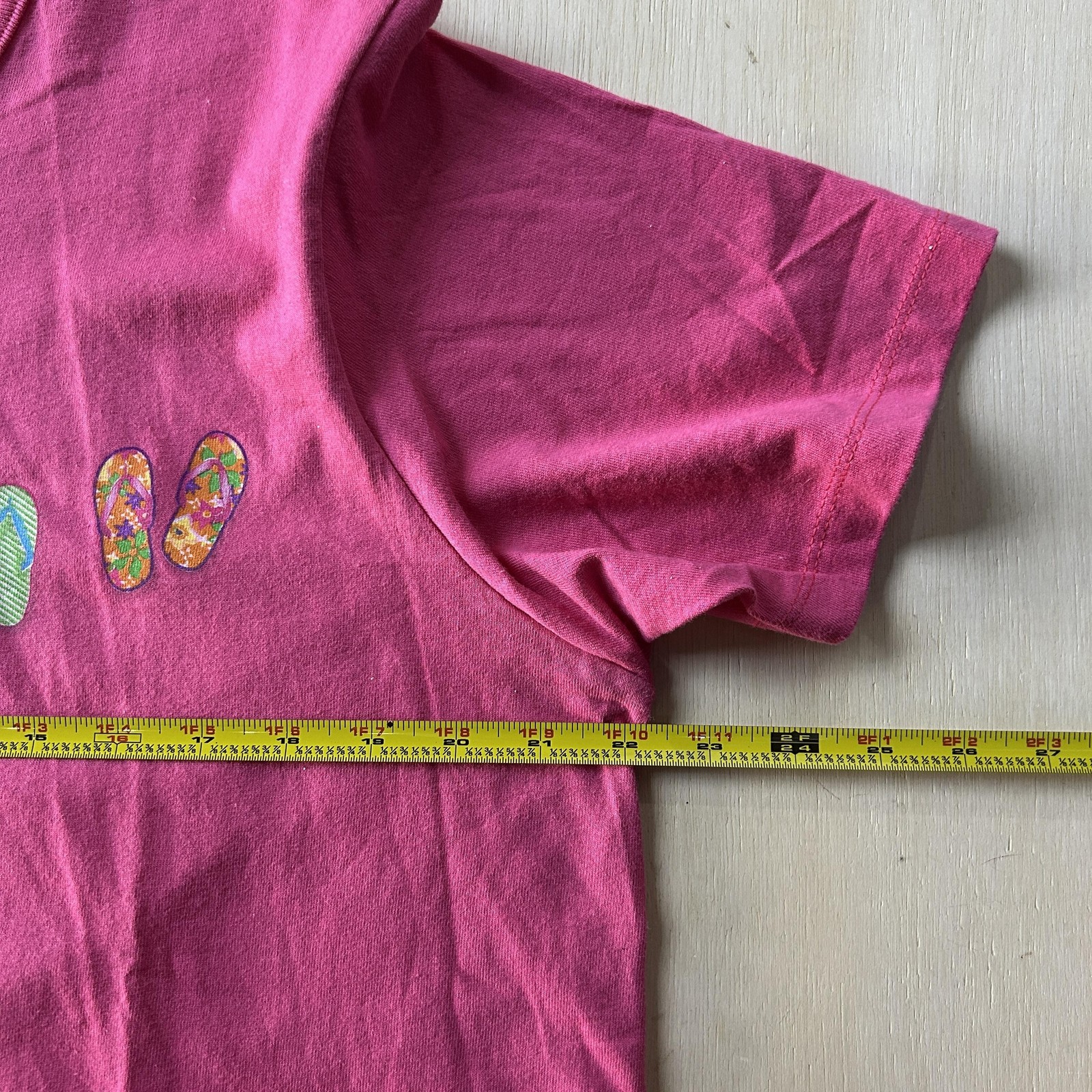 SONOMA Lifestyle Shirt Womens XL Pink Flip Flop Cat Beach Graphic Tee Summer