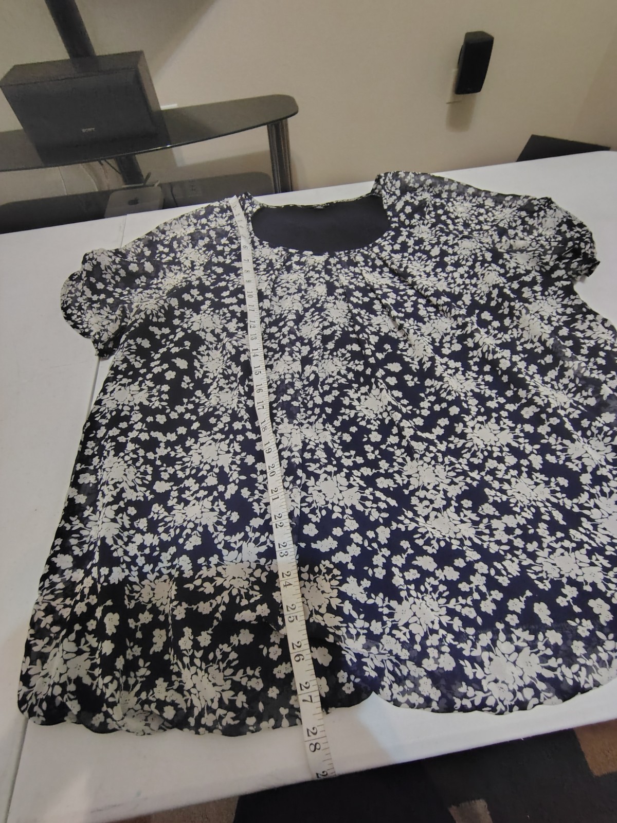roz ali Women’s Blouses Floral Blue Navy White Size 2x