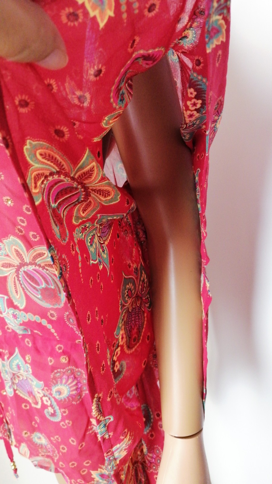 Butterfly by Matthew Williamson Kaftan Tunic 100% Silk Paisley Floral Boho M