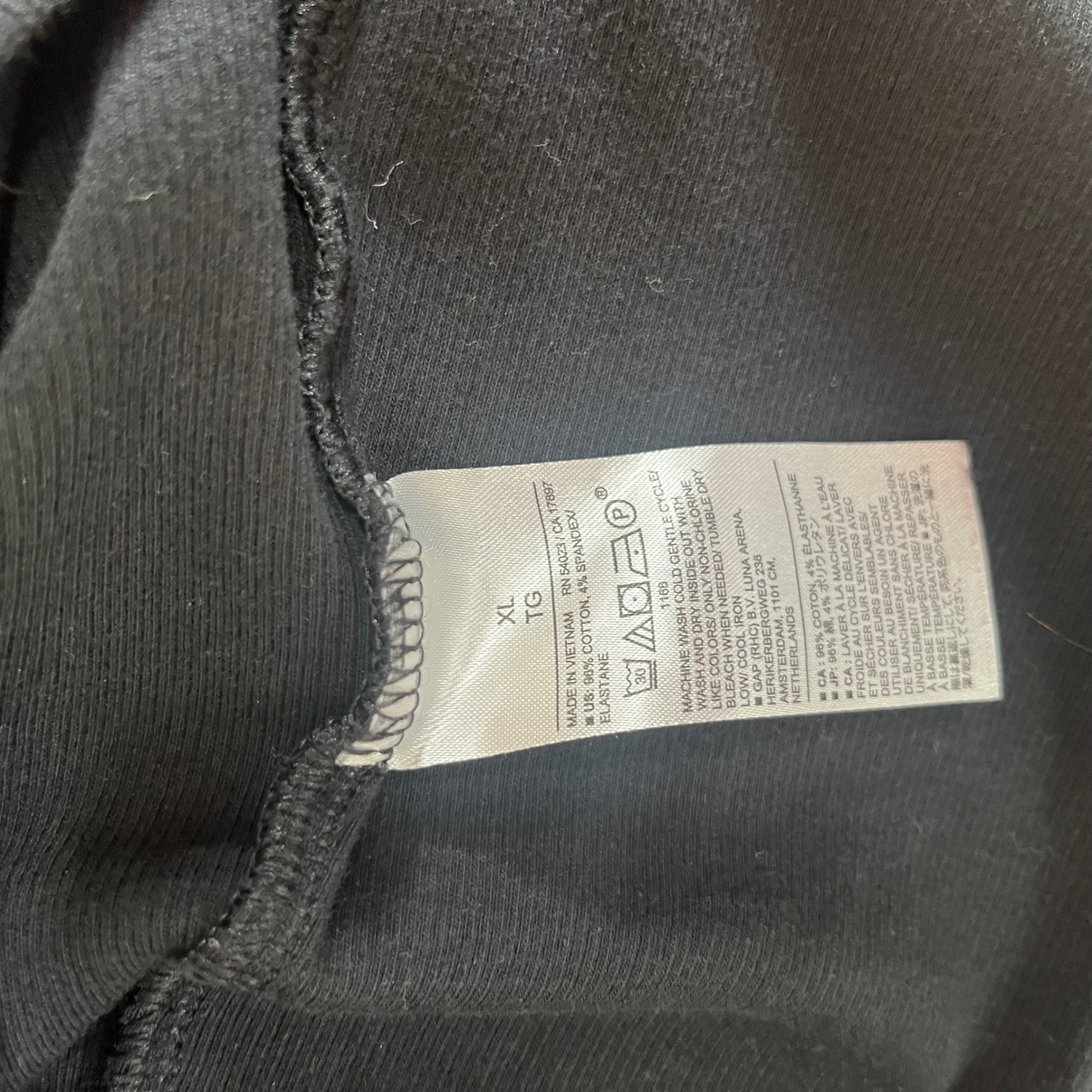 Banana Republic Ribbed Square Neck Top Womens XL Black Long Sleeve Minimalist