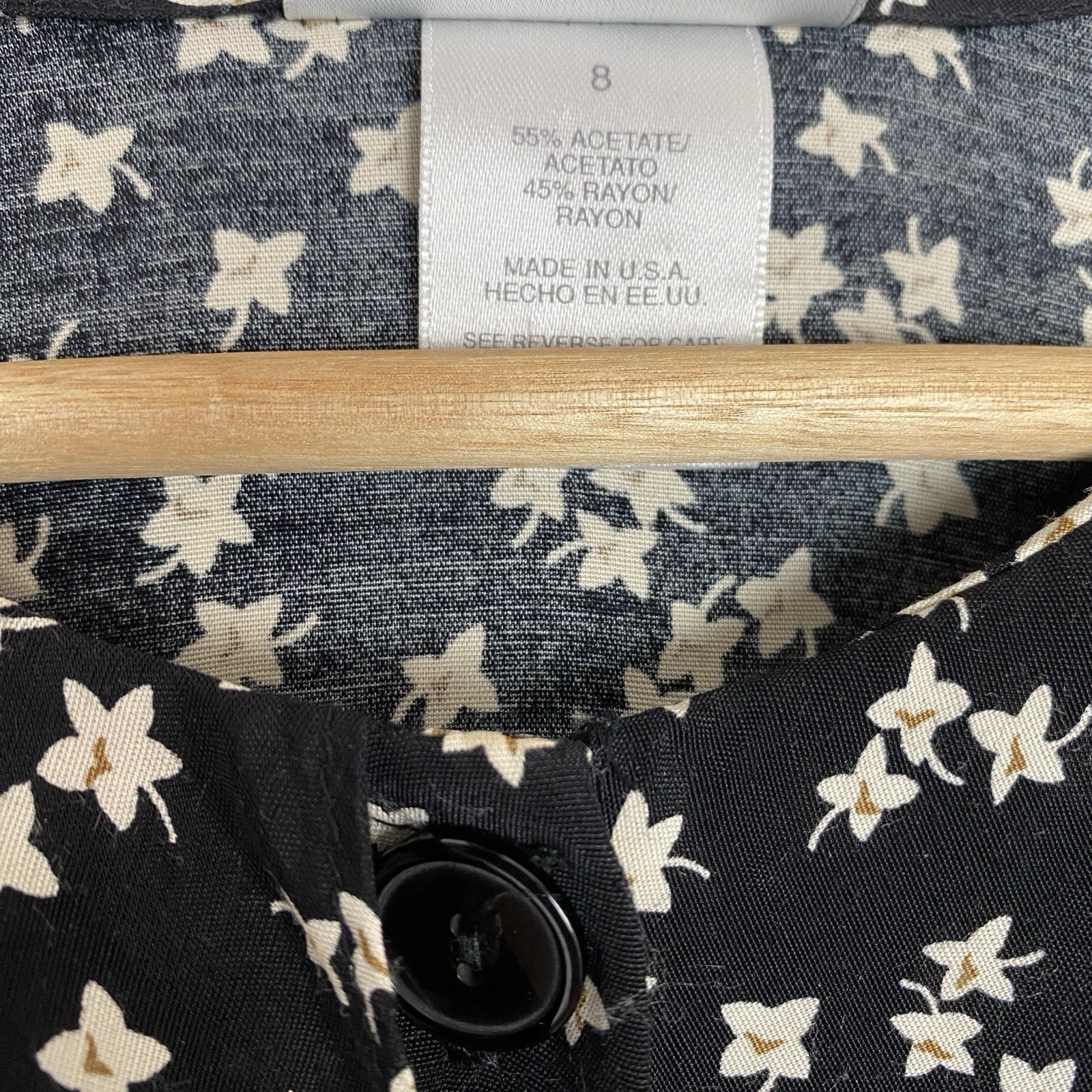 Vintage Dividends Maternity Top Women’s Size 8 Floral 90s Tunic Button Up Ruffle