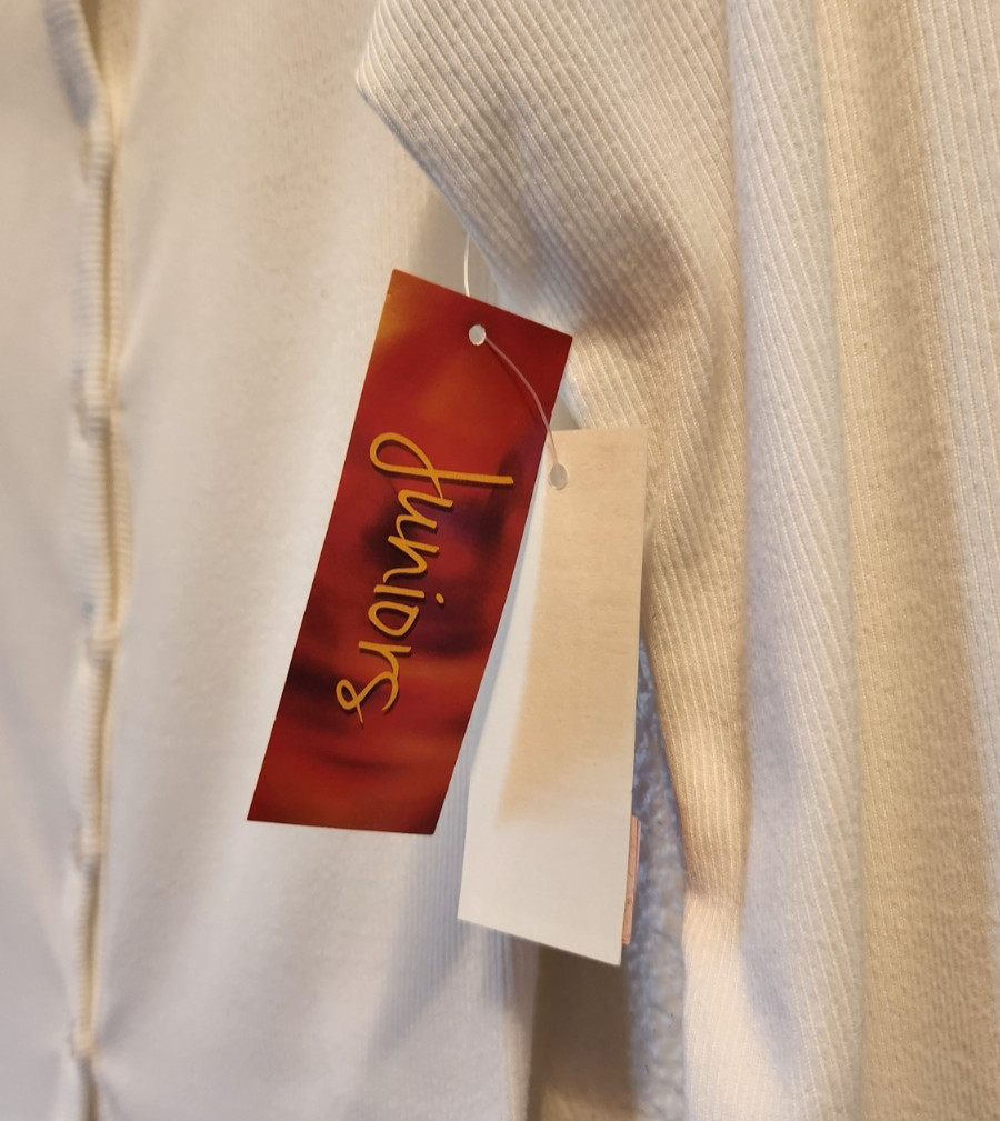 Derek Heart Juniors White Long Sleeve Shirt Size Large NWT- Free Shipping