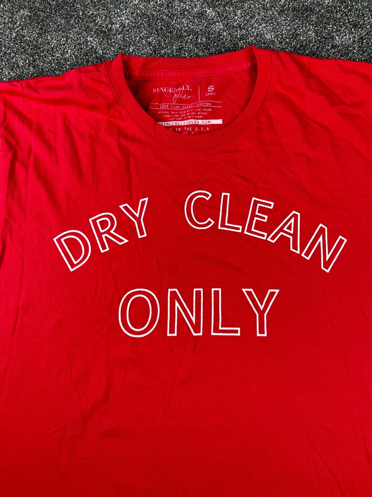 Sincerely Jules Top Womens Small Dry Clean Only Print Cotton Made In USA Red