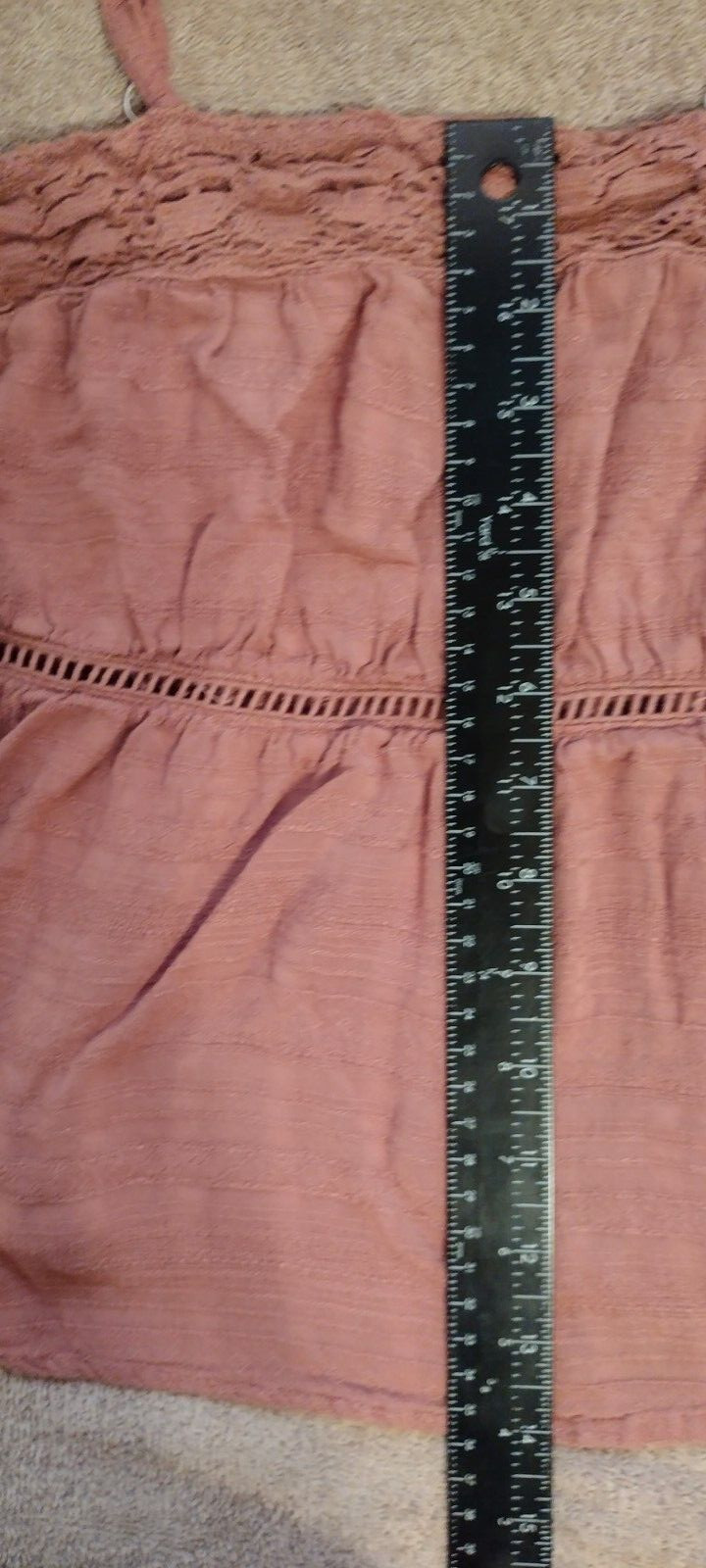Eyeshadow Tank Top Size Small Rose Pink Adjustable Spaghetti Strap Rayon Boho