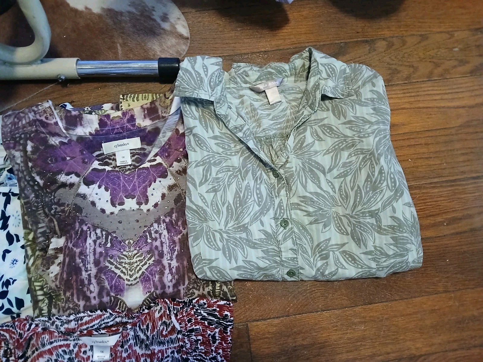 Lot Of 9 Women’s Short Sleeve Shirts Mixed Brands/Patterns Size XL 1 Sleeveless