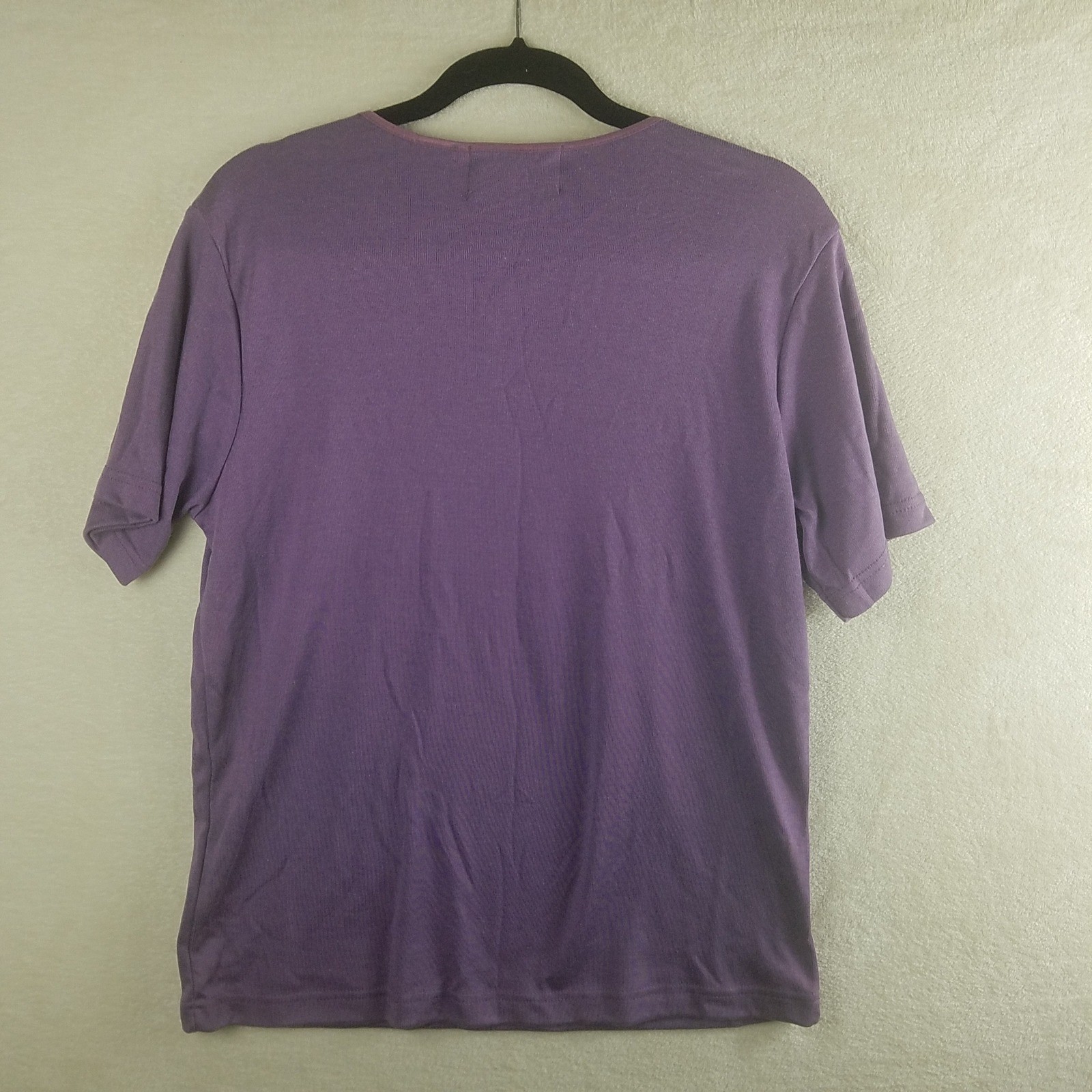 Cascade Classics Womens Purple Ribbed Short Sleeve Crew Neck Top Size M NWT