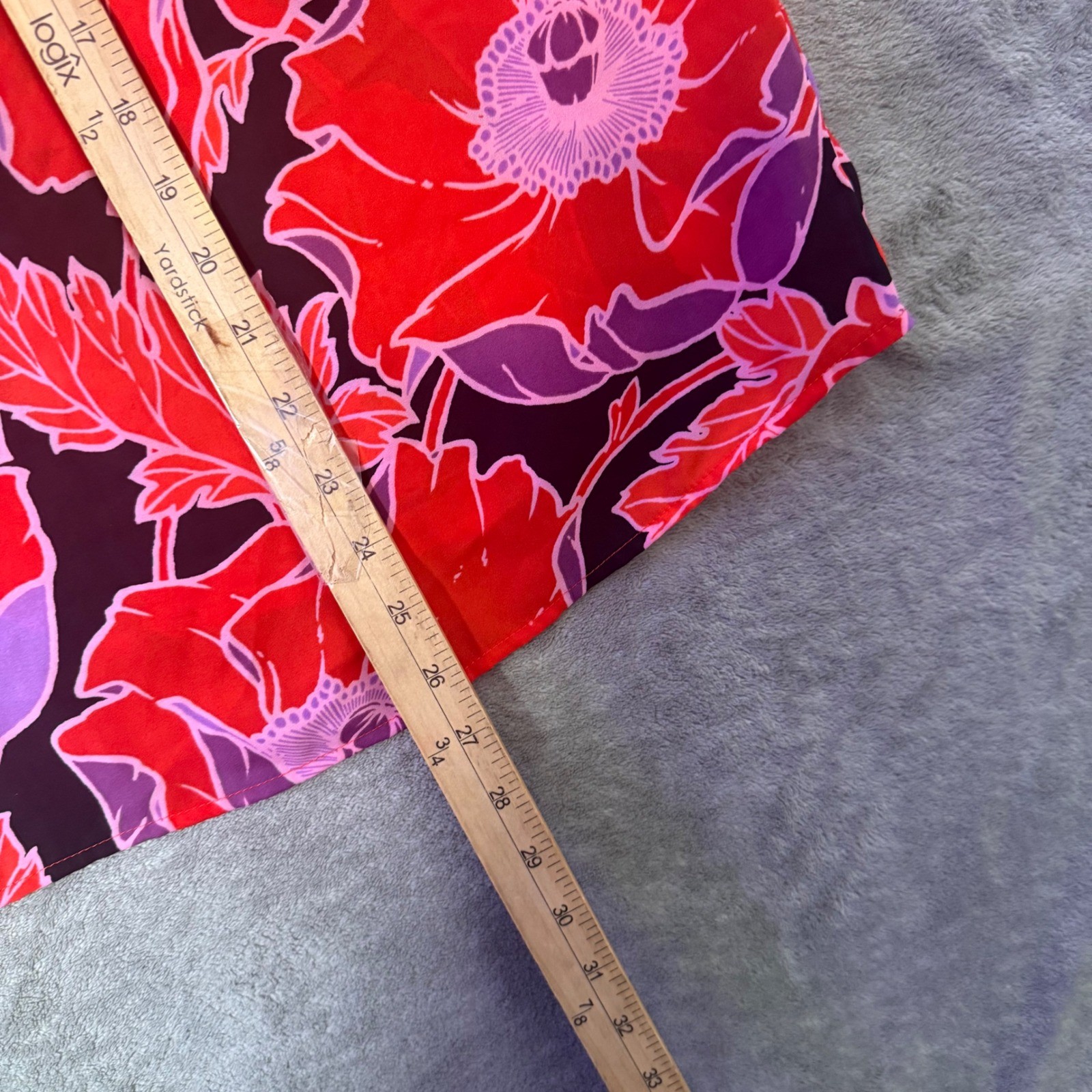 Womens Red Floral Poppy Ruffle Mock Neck Sleeveless Chiffon Blouse Top Size XXL
