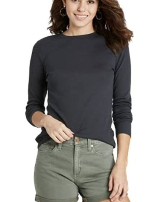 NEW Universal Thread Women’s Long Sleeve Crew Neck T-Shirt Hematite Size Large