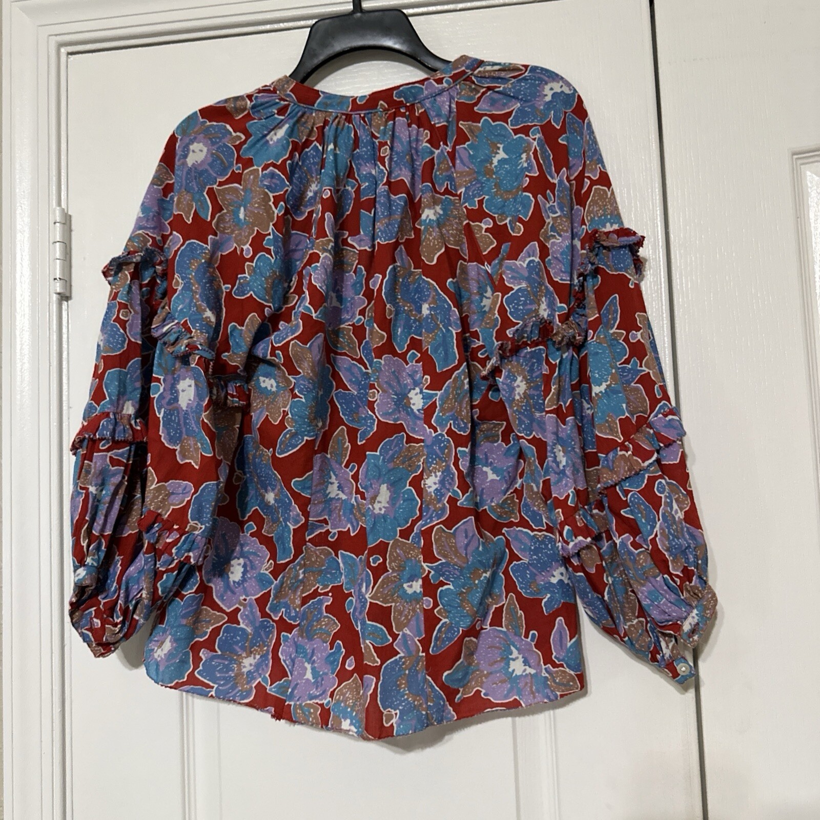 Love The Label Floral Botanical Floral Boho Balloon Puff Sleeve Top Size XS