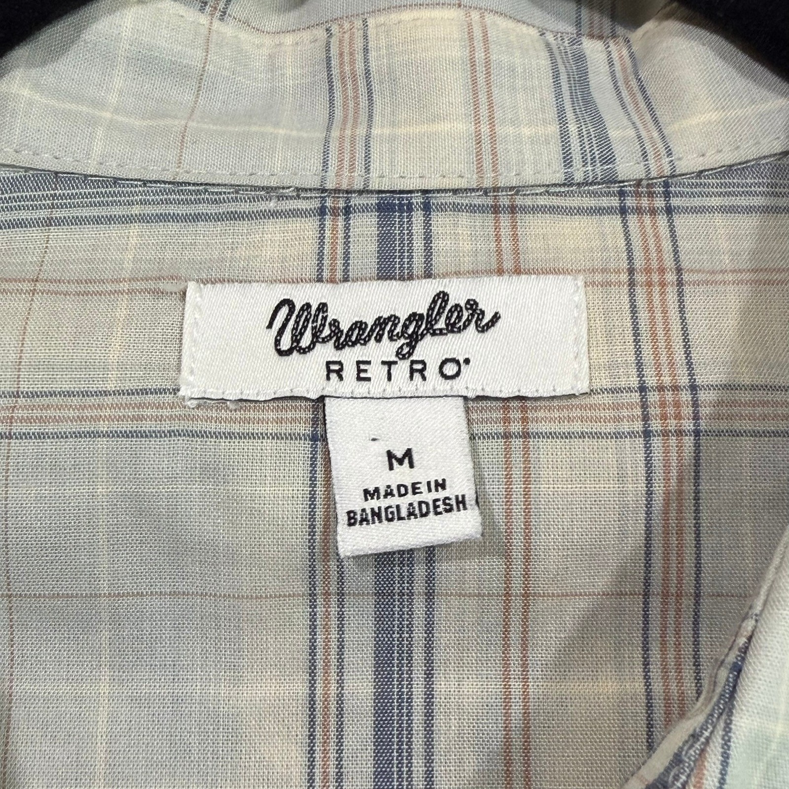 Wrangler Retro Shirt Womens M Gray Plaid Pearl Snap NWT Cowgirl Western Rodeo