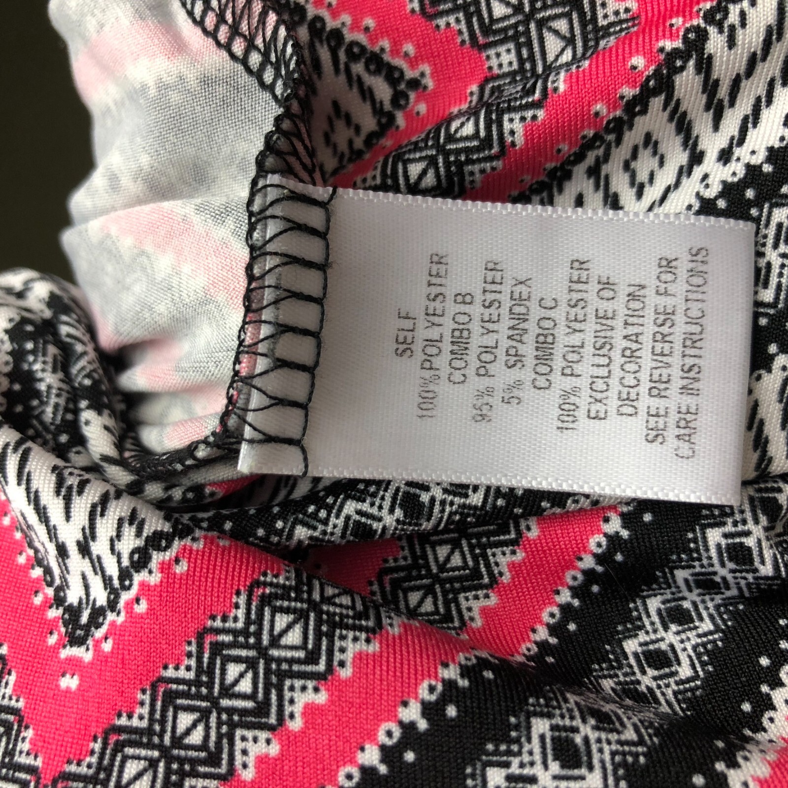 Studio Works Women’s Printed Short Sleeve Blouse Split Neck Pink Black Size 2X