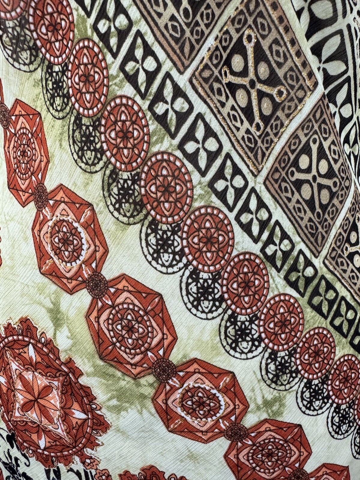 Flower Paisley Sheer Blouse Top Boho Hippie Fairy 90s Shimmer Beach Festival S