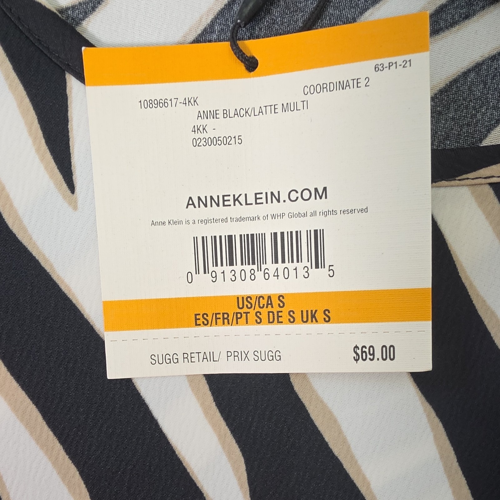 Anne Klein Zebra Animal Print Chiffon Round Neck Sleeveless Tank Blouse S