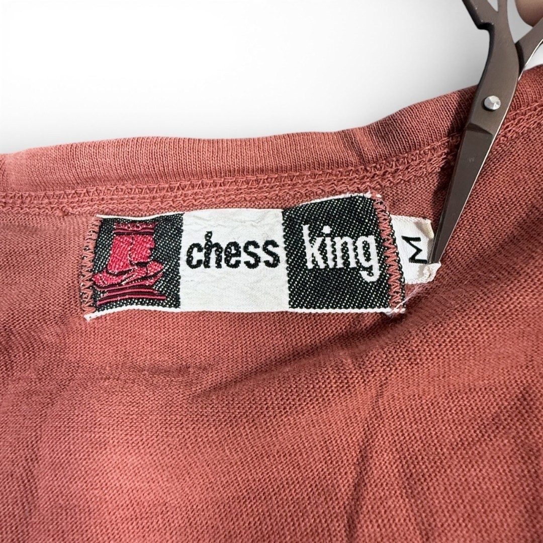 Vintage Chess King Prairie Knit Top Unisex M 70s Base Layer Terracotta Tone Boho