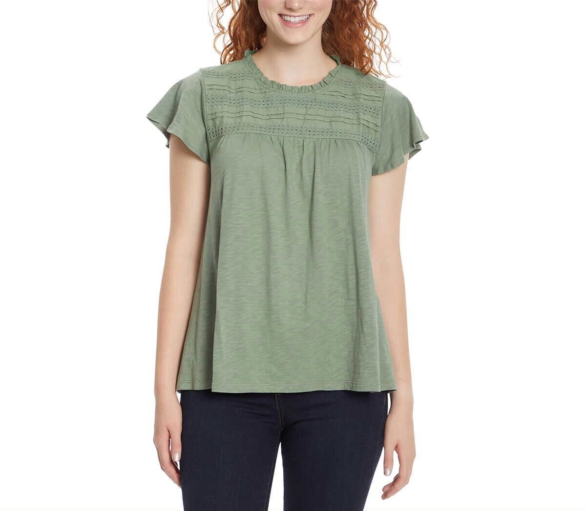 Ella Moss Ladies’ Lace Trim Knit Top *Choose Color & Size*