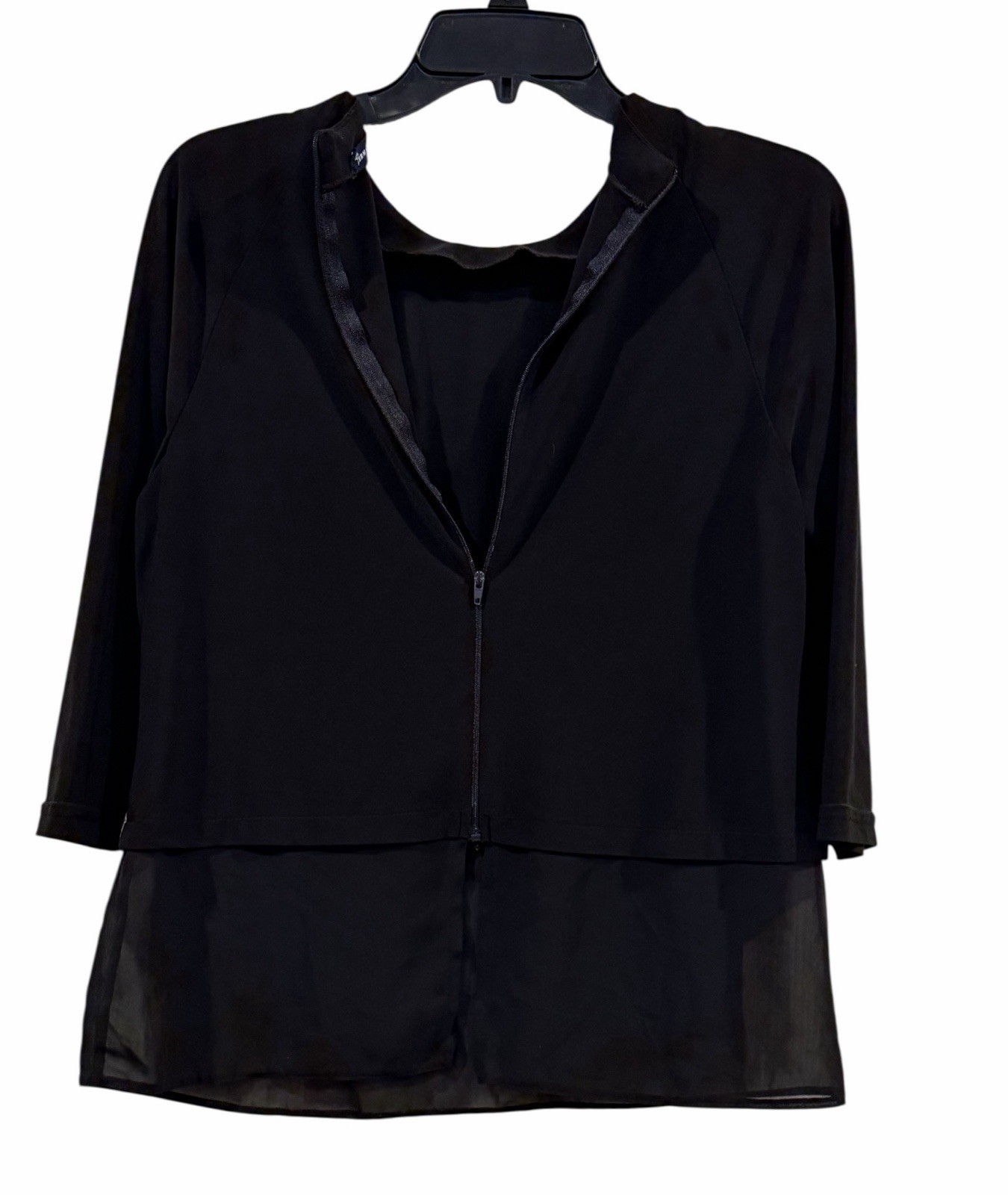Ermanna Black Top W/ Multicolor Geometric Panel Women’s Size 42 Art To Wear