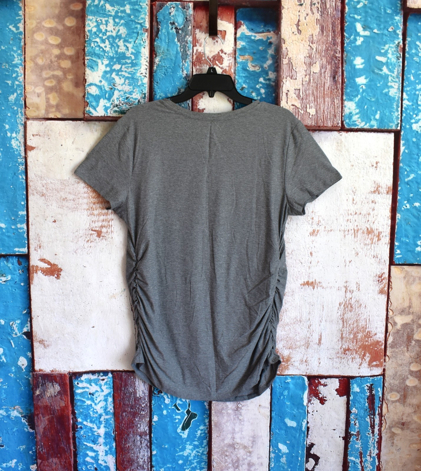 Women’s Time and Tru ‘Naps & Snacks’ Maternity Top Graphic Tee L (12-14) Gray