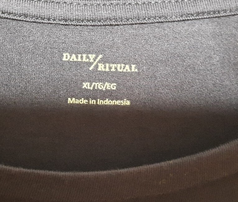 Daily Ritual Womans Short Sleeve T-Shirt Size XL Dark Blue Basic Stretch NWT