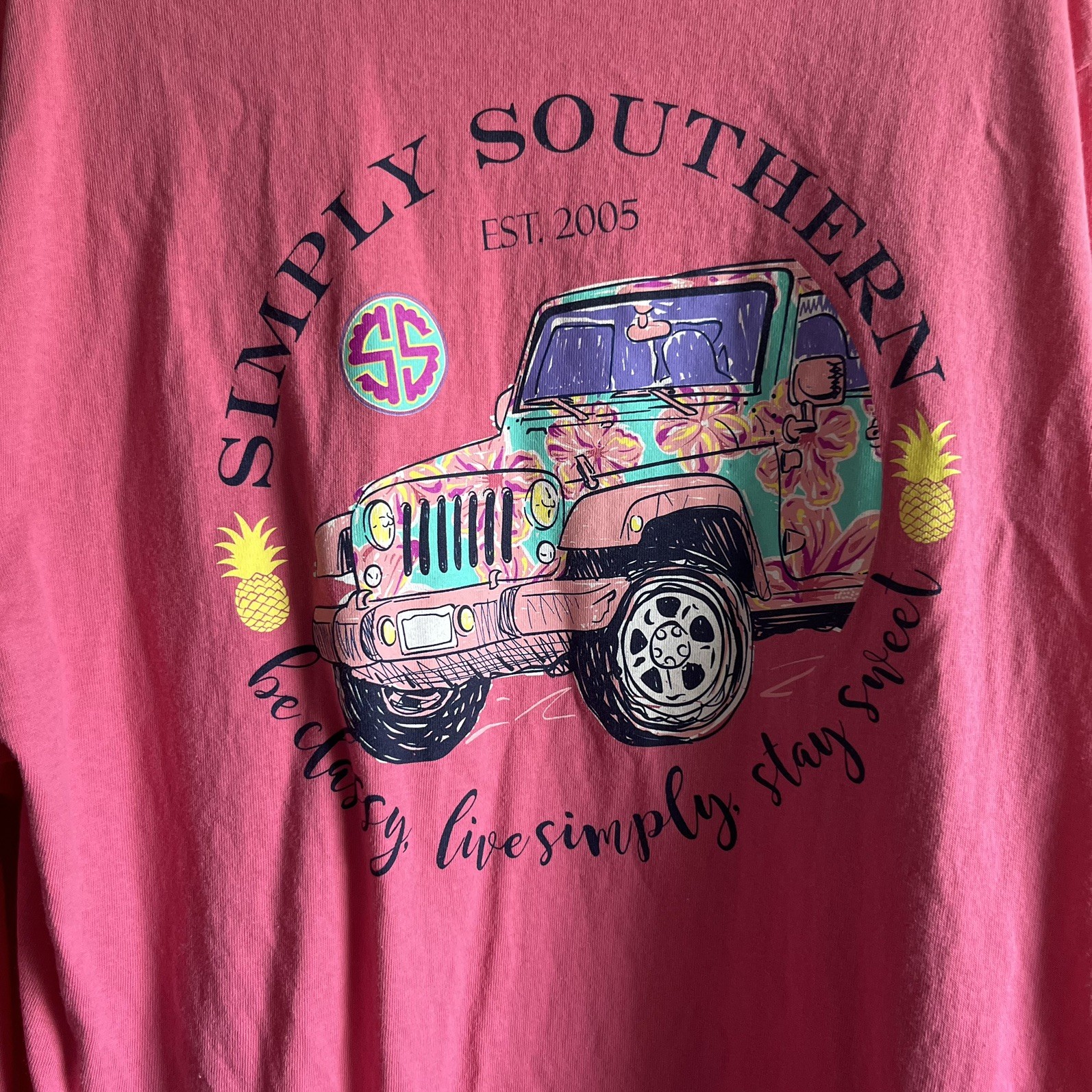 Simply Southern Women’s Long Sleeve Kentucky T-Shirt Sage Green Flowers Size XL