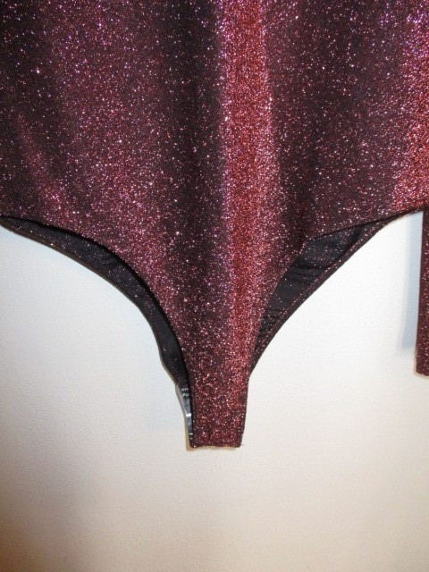 NWT Bardot FAB! Lyric Lurex Sparkle Stretch Bodysuit in Pink/Black US 6 M