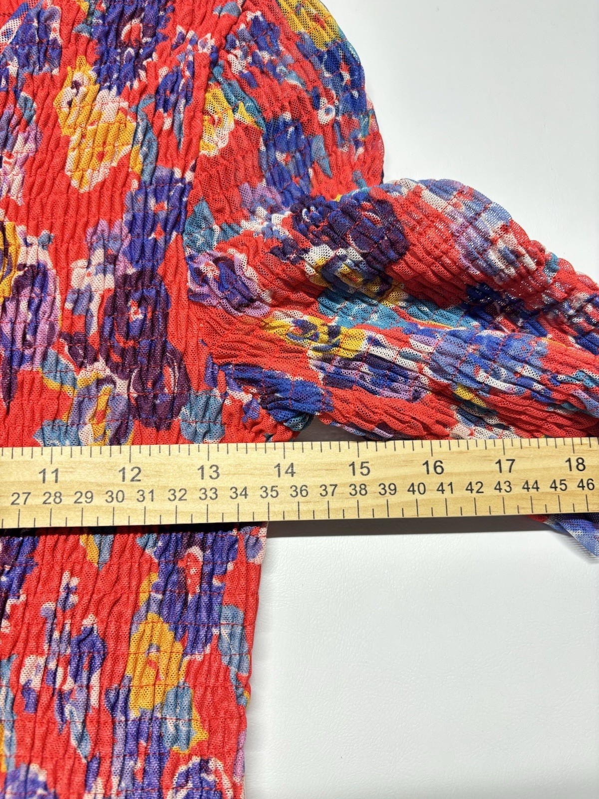 Maeve Anthropologie Ashto Smocked Floral Peplum Flutter Sleeve Top Blouse S