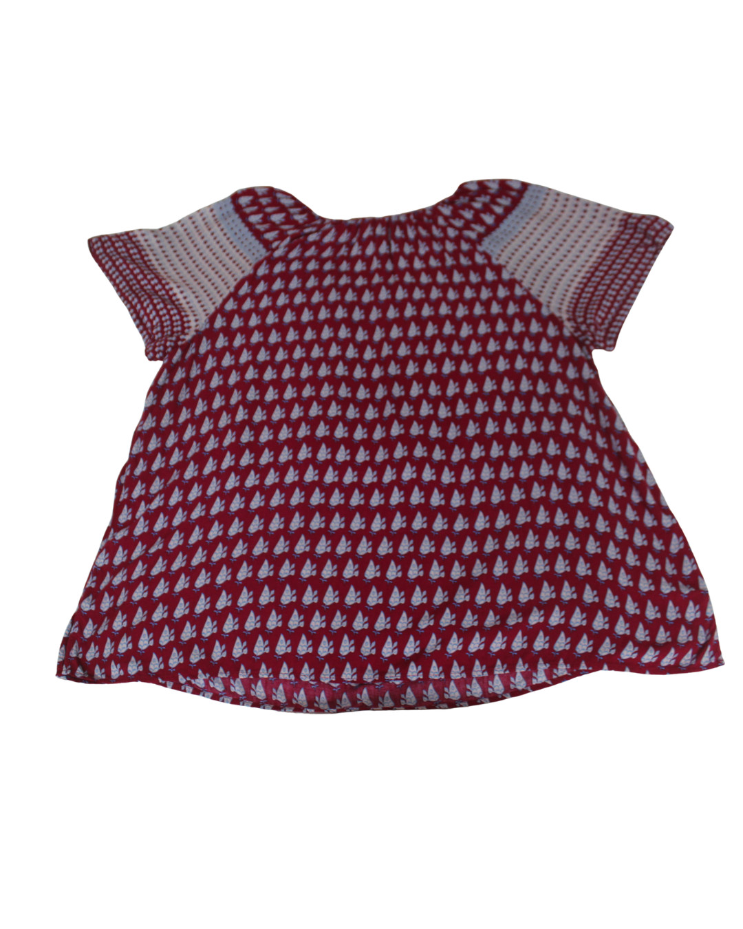 Faded Glory Women’s 4X 26W-28W Burgundy Boho Rayon Peasant Blouse Plus Size