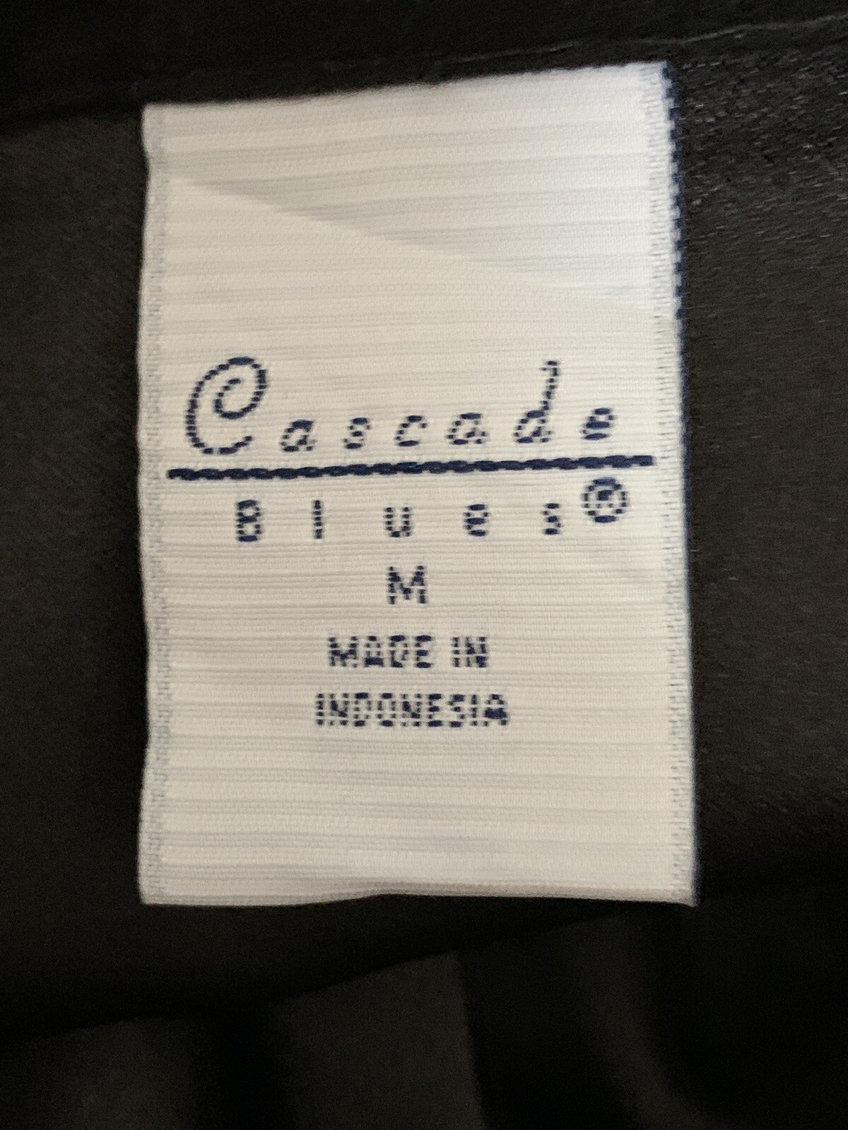 Cascade Blues Black Button Up Shirt Size M