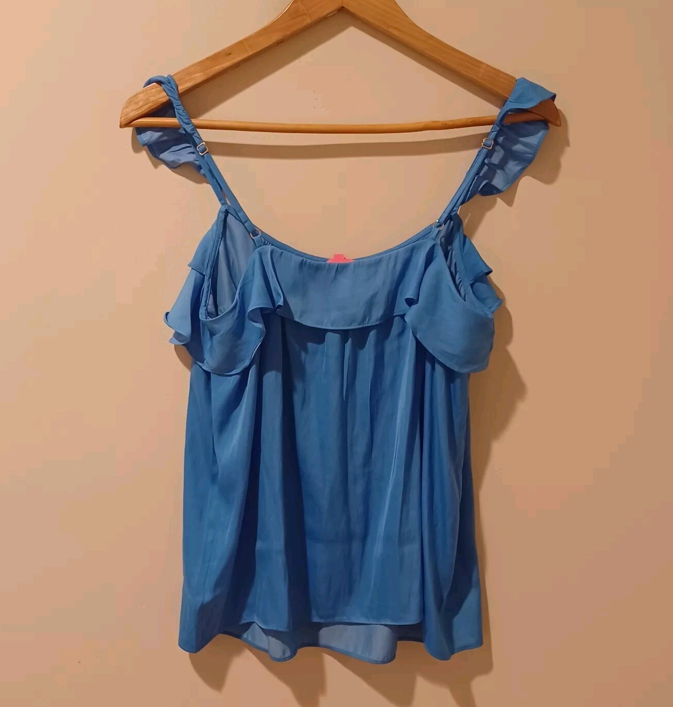 NWT Lilly Pulitzer Shirt Cailee Ruffle Tank Cami Top Blue Thistle XS Coquette