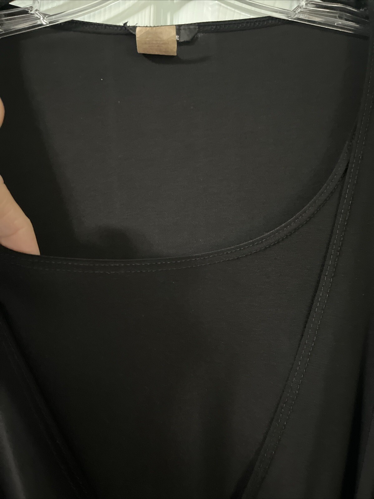 Dynamite Women’s Size M Black Career Wrap Blouse Short Sleeve Scoop Neck
