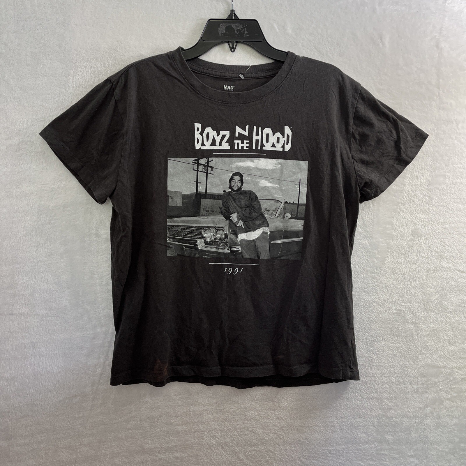 Mad Engine T Shirt Womans Large Boyz In The Hood Black Short Sleeve Crew Neck