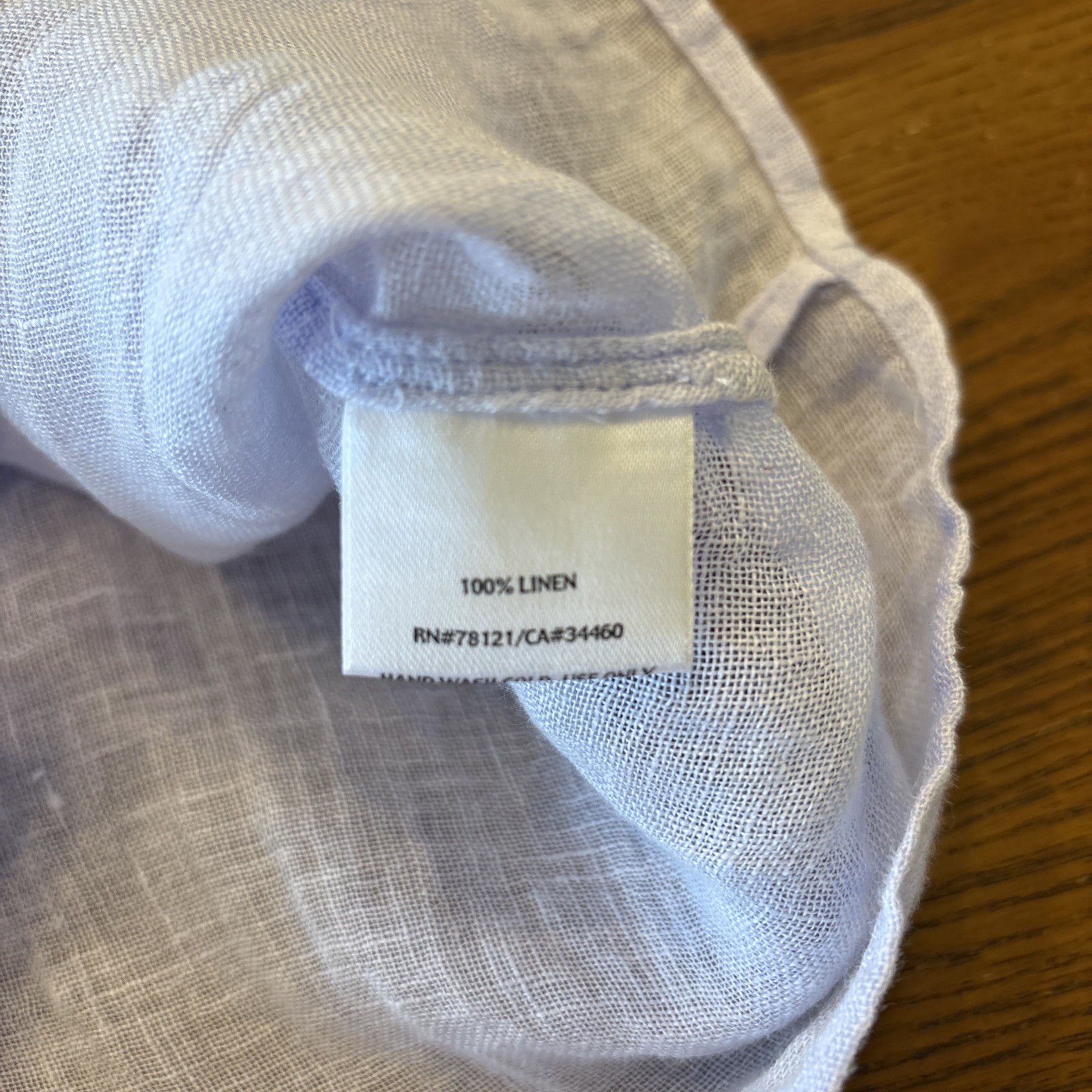 Eileen Fisher Italian 100% Linen Button Short Sleeve Blouse Top Sz S Periwinkle
