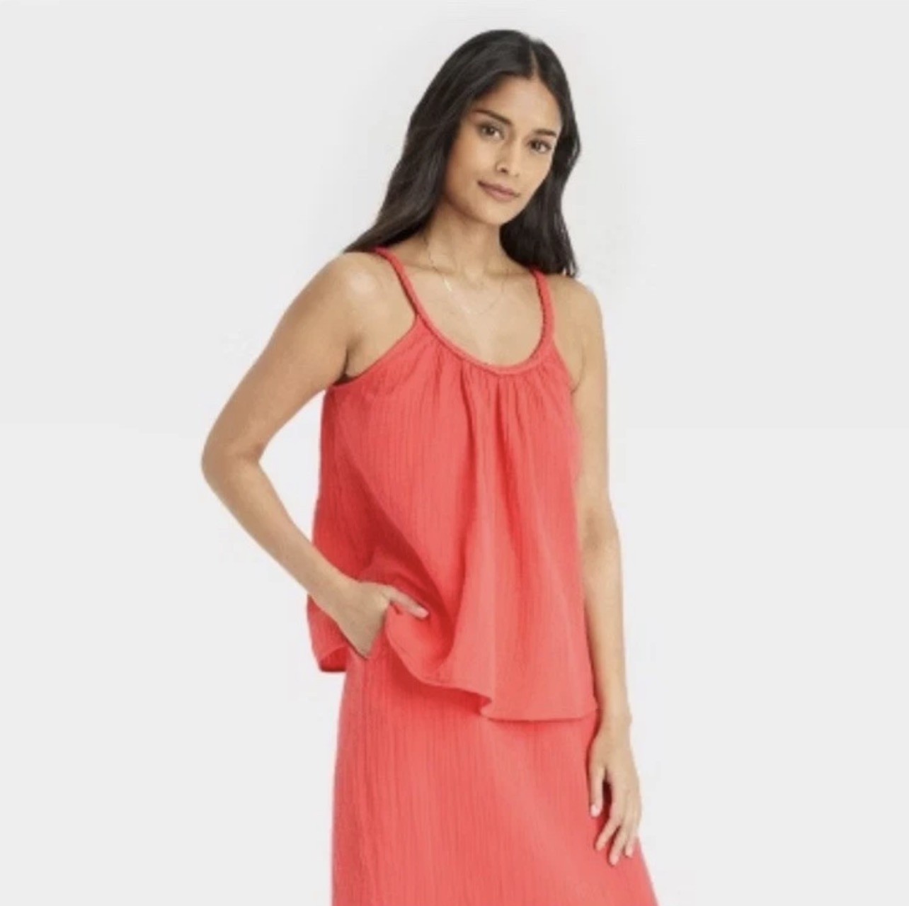 Universal Thread Coral Gauze Tank Top Women’s M New With Tags