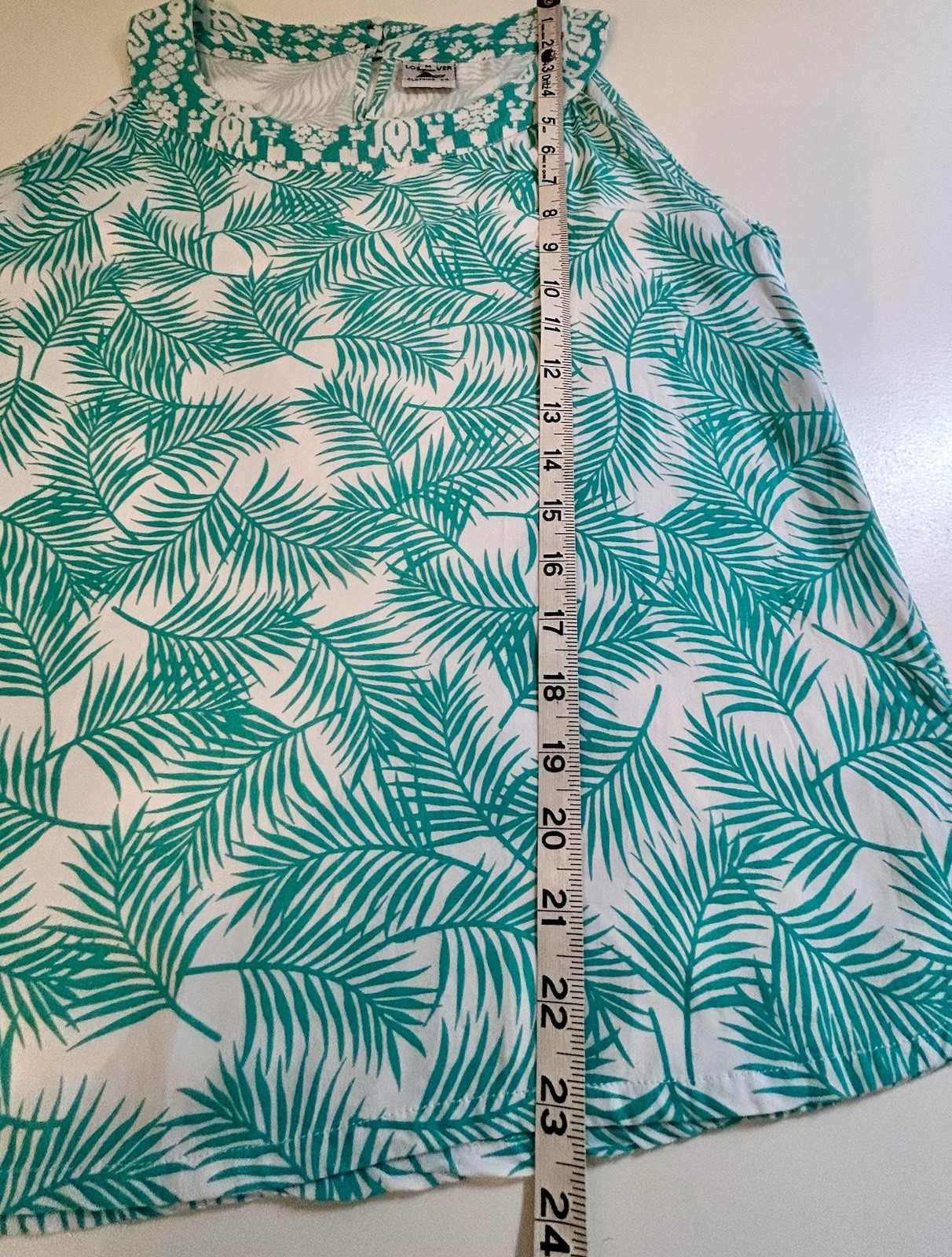 Lost River Clothing Wm 2-PC Rayon Sleeveless M Top &M/L Pull On Pants Palm Print