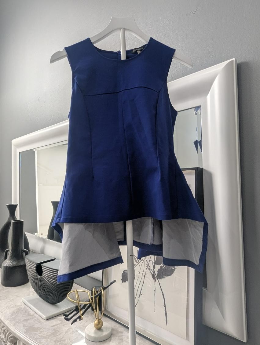 CQ by CQ Sleeveless Peplum Top – Royal Blue | Size Small (S)