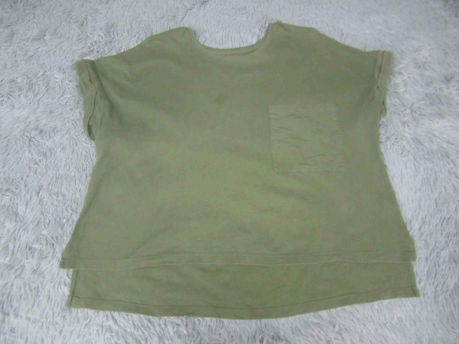Avia Shirt Womens Large 12-14 Green Pocket Crew Neck Short Sleeve Basic Tee Top