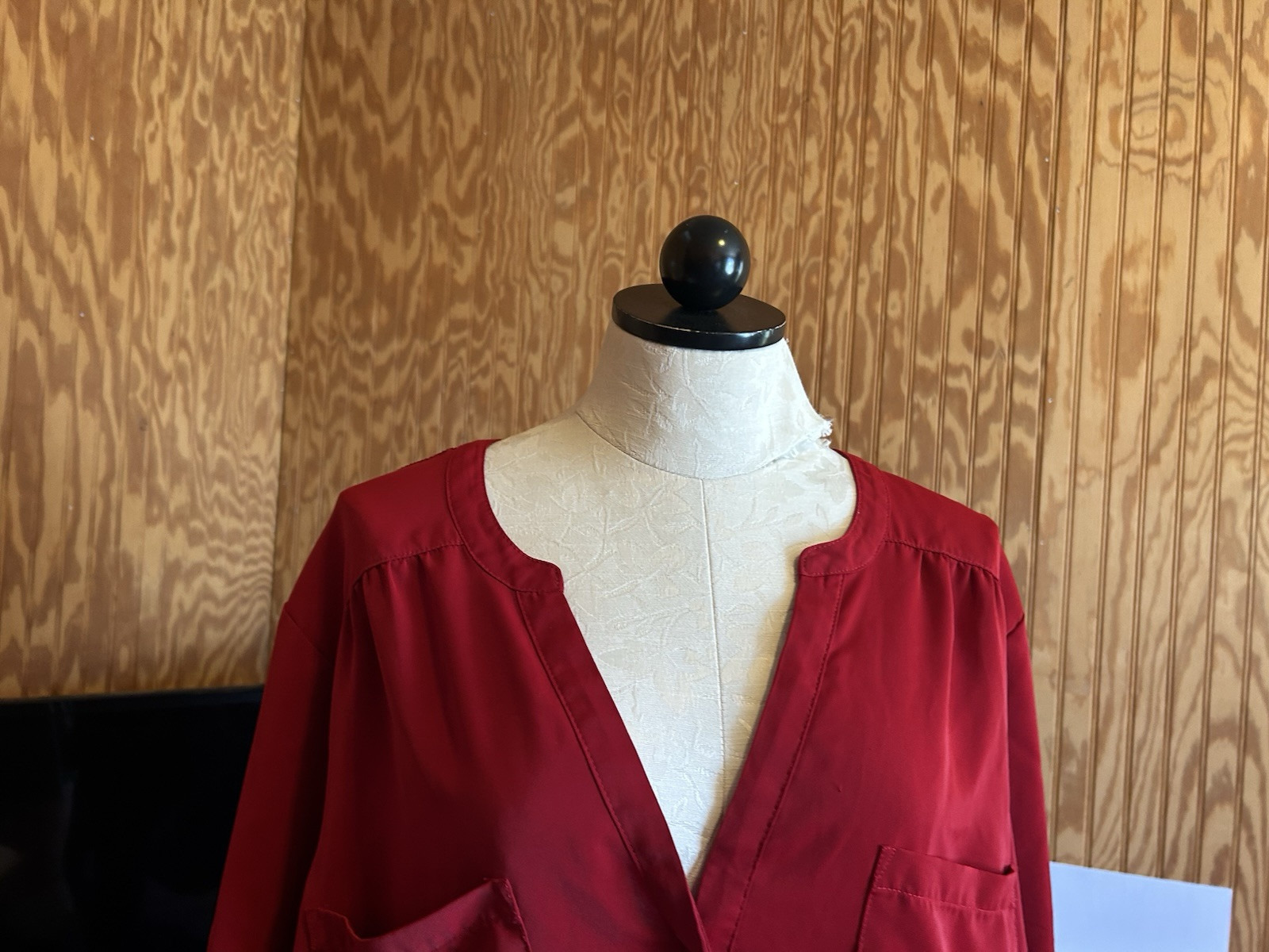 Torrid Top 4X Plus Size Harper Georgette Pullover 3/4 Sleeve Tunic Blouse Red