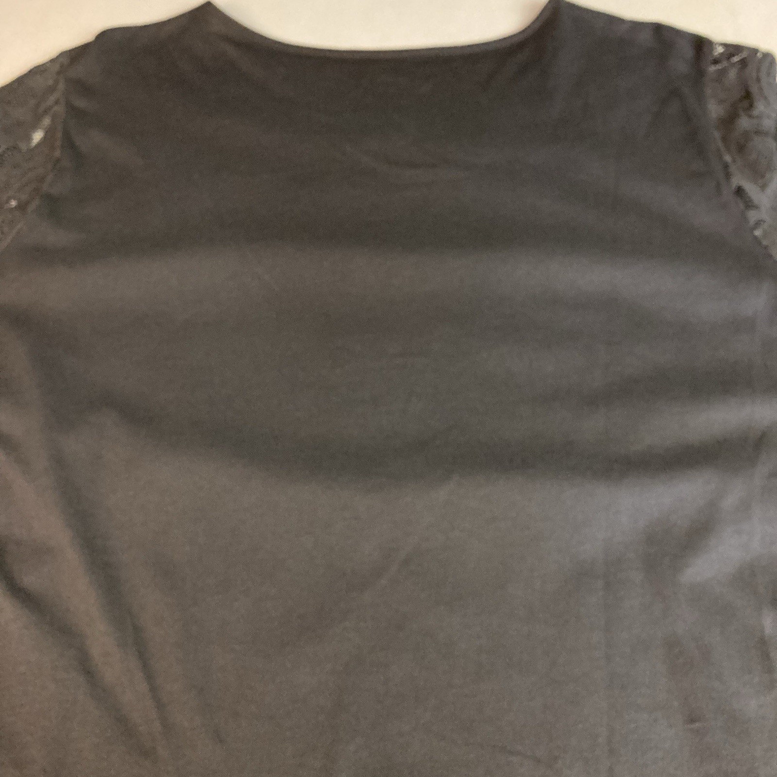 Van Heusen Top Womens XL Charcoal Gray 3/4 Bell Sleeve Lace Business Holiday