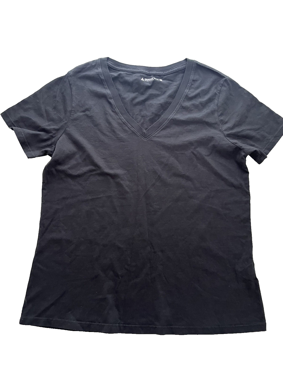 American Giant Womens Classic Cotton V Neck Tee Medium Black Cotton T Shirt