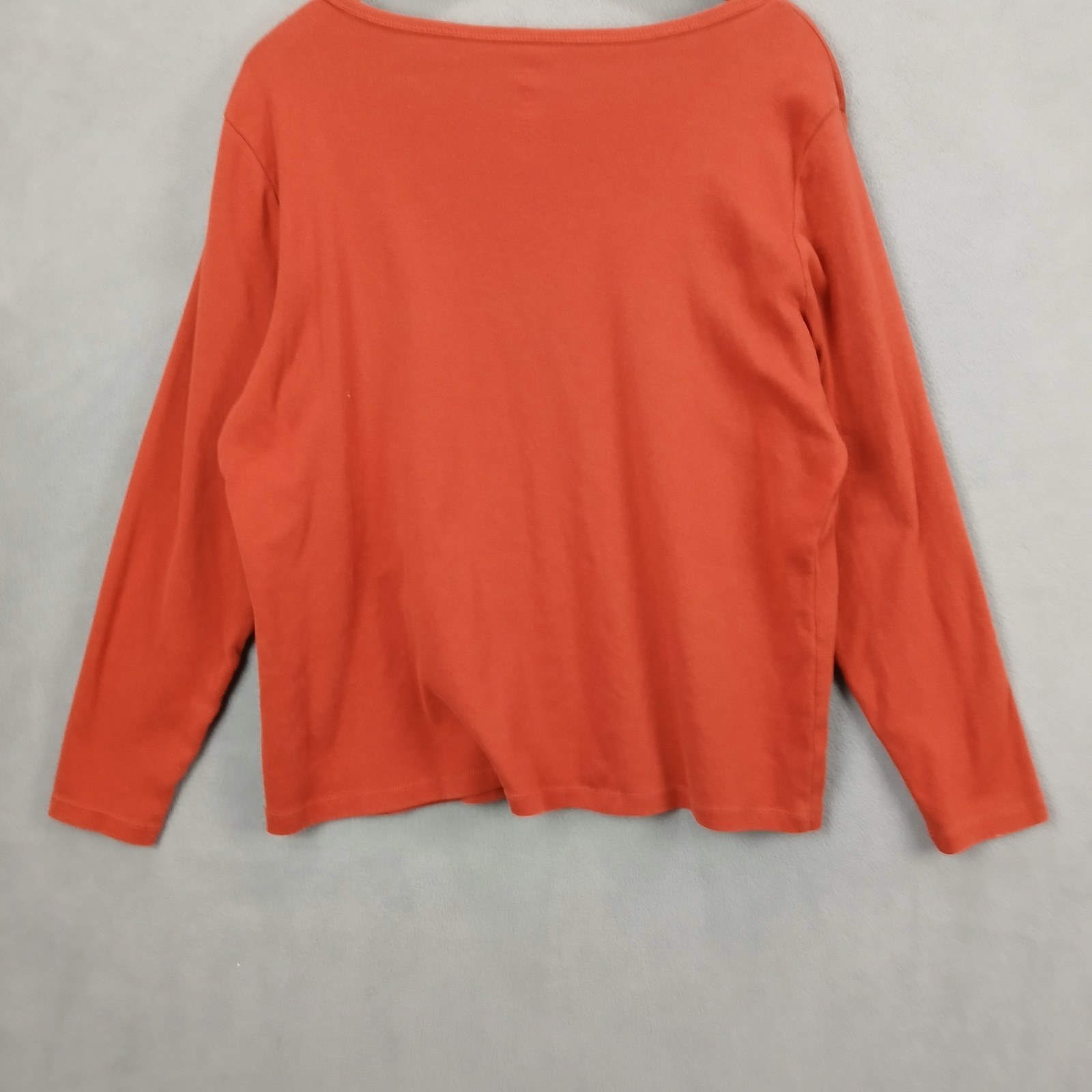St. John’s Bay Essential Shirt Womens XL Orange Knit Casual Scoop Neck Thermal