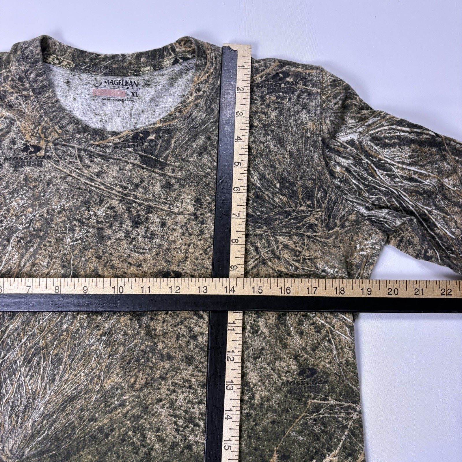 Magellan Mossy Oak Womens XL Long Sleeve Brush Camo Hunting Shirt Cotton Casual